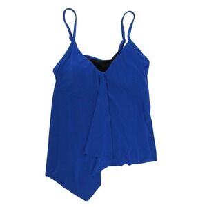 NEW Magicsuit Tankini Top Bathing Suit Bottom 8 Blue Asymmetrical Draped Slim